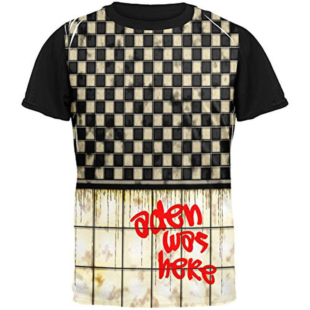 Aden Was Here Graffiti All Over Mens Black Back T Shirt Men's T-Shirts Old Glory SM Multi 