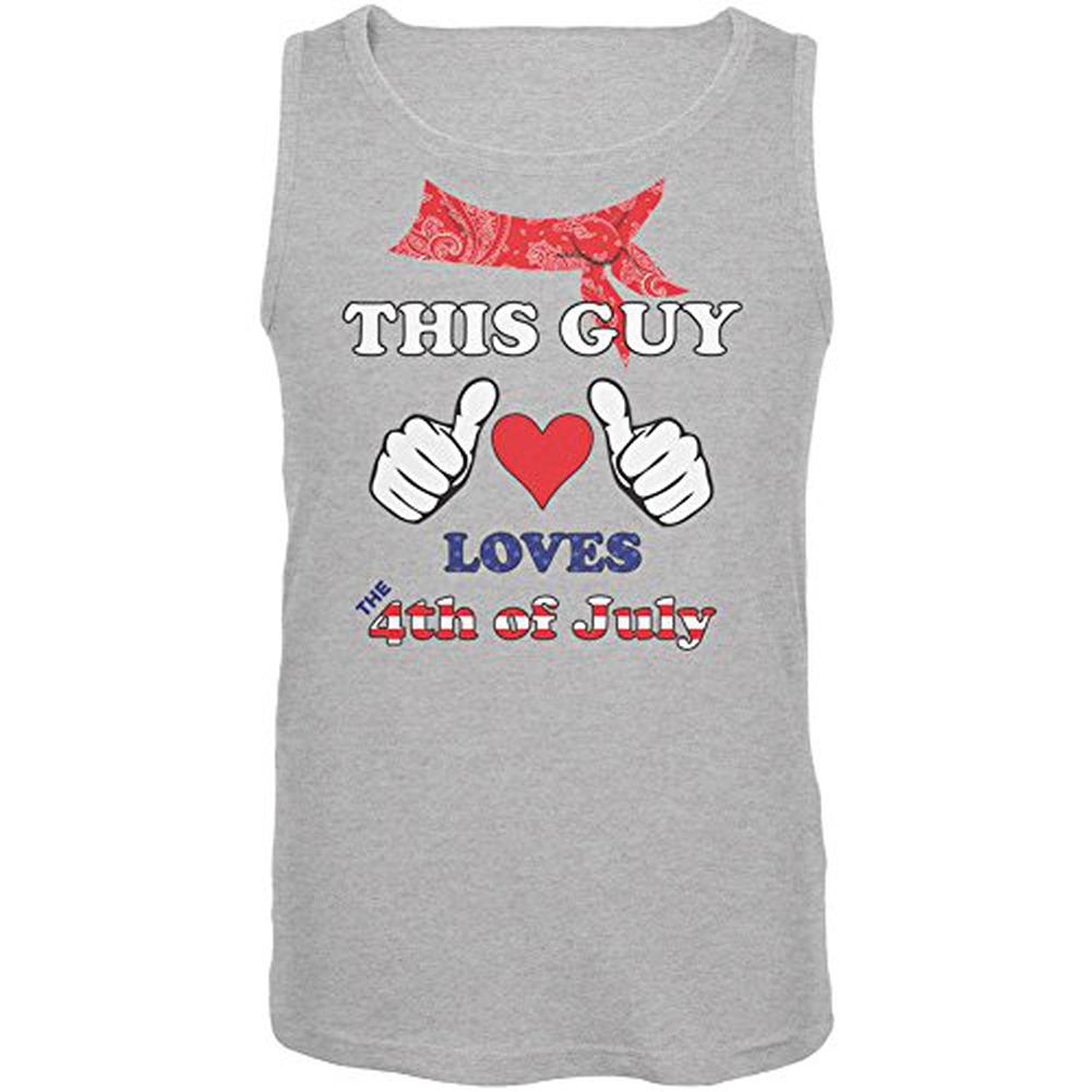 This Guy Loves the 4th of July Mens Tank Top Men's Tank Tops Old Glory 2XL Grey 