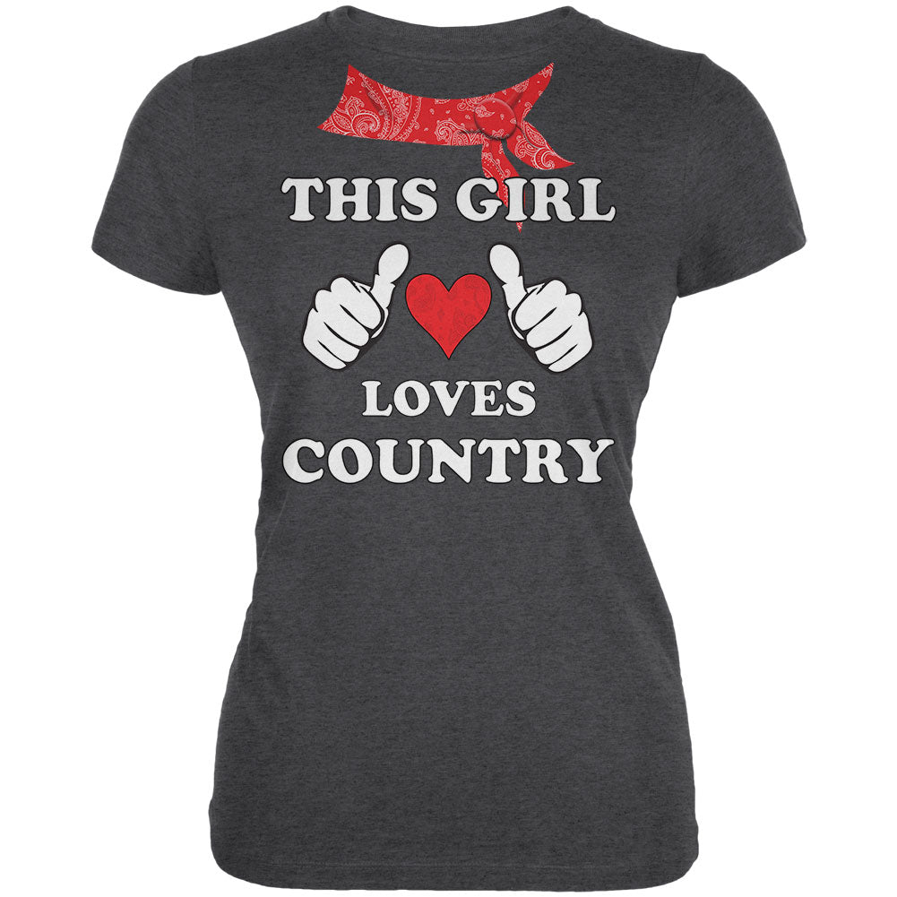 This Girl Loves Country Juniors Soft T Shirt Junior's T-Shirts global 2XL Deep Heather 