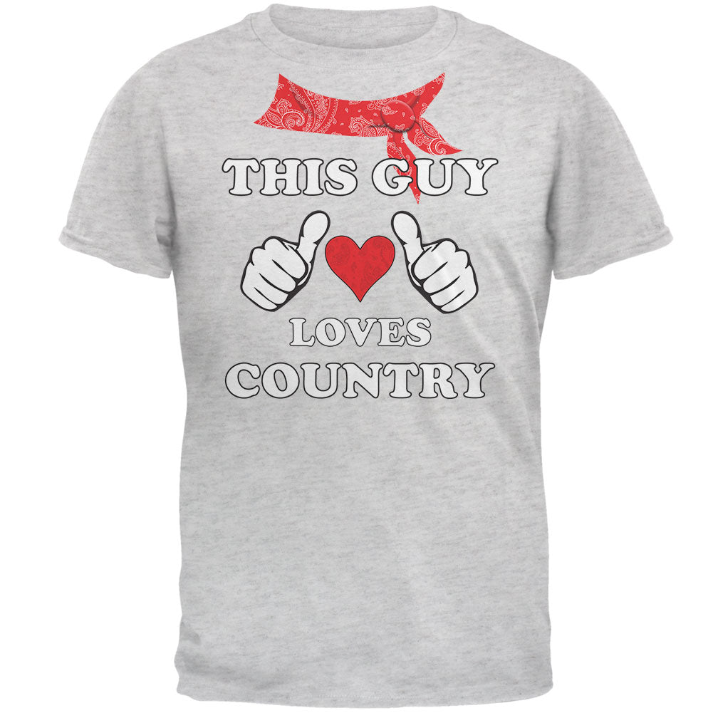 This Guy Loves Country Mens T Shirt Men's T-Shirts global 2XL Light Heather Grey 