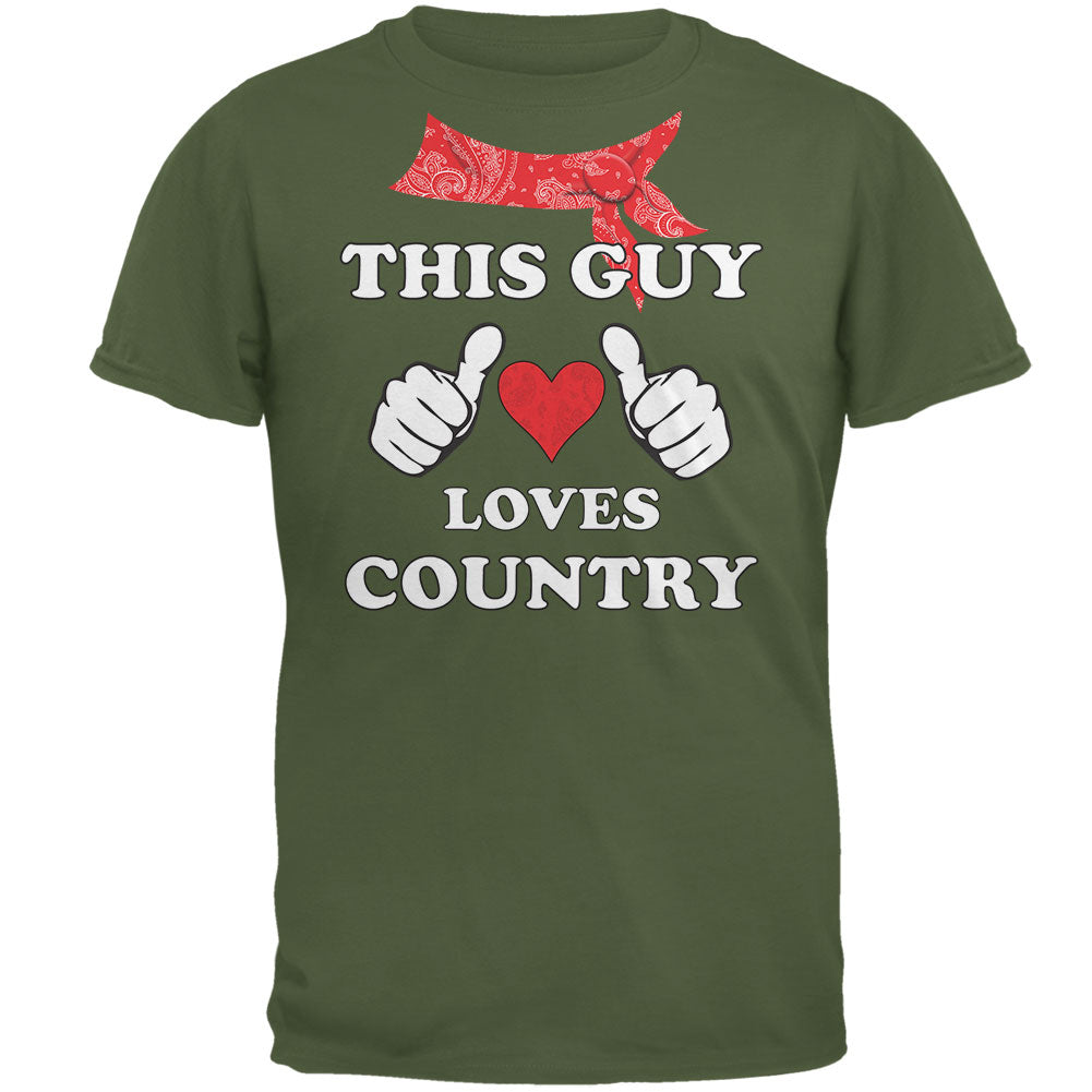 This Guy Loves Country Mens T Shirt Men's T-Shirts global 2XL Military Green 