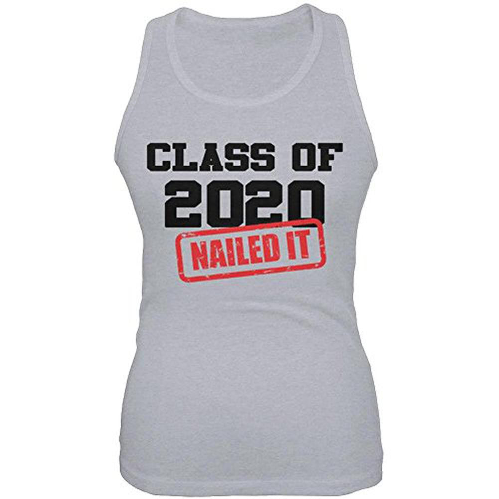 Graduation - Class of 2020 Nailed It Juniors Soft Tank Top Juniors T-Shirts Old Glory 2XL Grey 