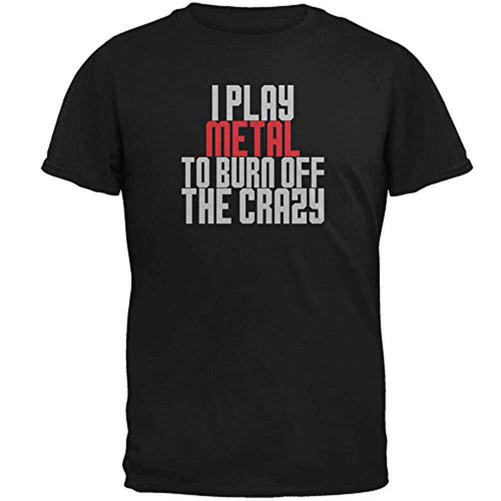 Play Metal Burn Crazy Mens T Shirt Men's T-Shirts Old Glory 2XL Black 