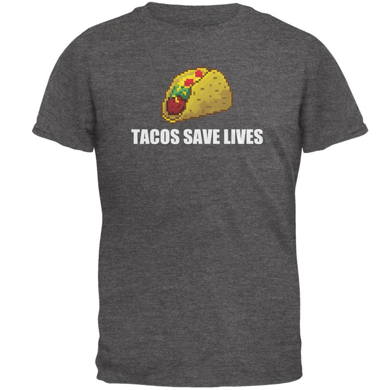 Tacos Save Lives Mens T Shirt Men's T-Shirts Old Glory 2XL Charcoal Heather 