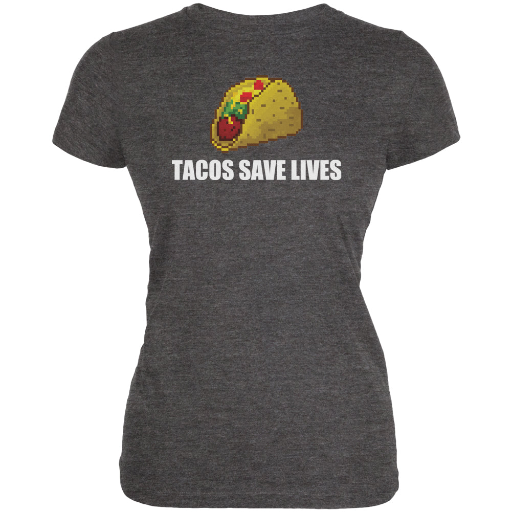 Tacos Save Lives Juniors Soft T Shirt Juniors T-Shirts Old Glory 2XL Deep Heather 