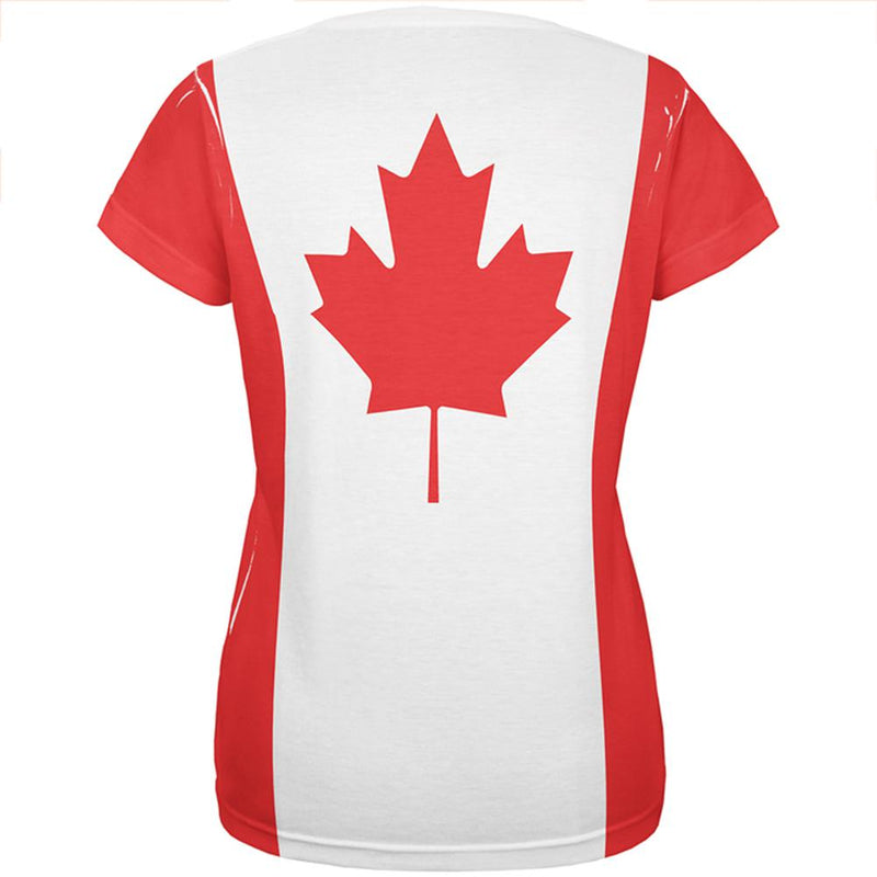 Canadian Canada Flag All Over Womens T Shirt Women's T-Shirts Old Glory   