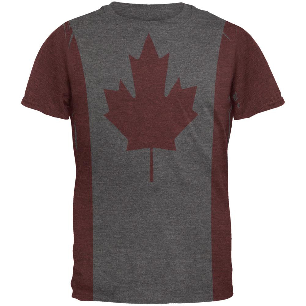 Canadian Canada Flag Mens Soft T Shirt Men's T-Shirts Old Glory 2XL Grey 