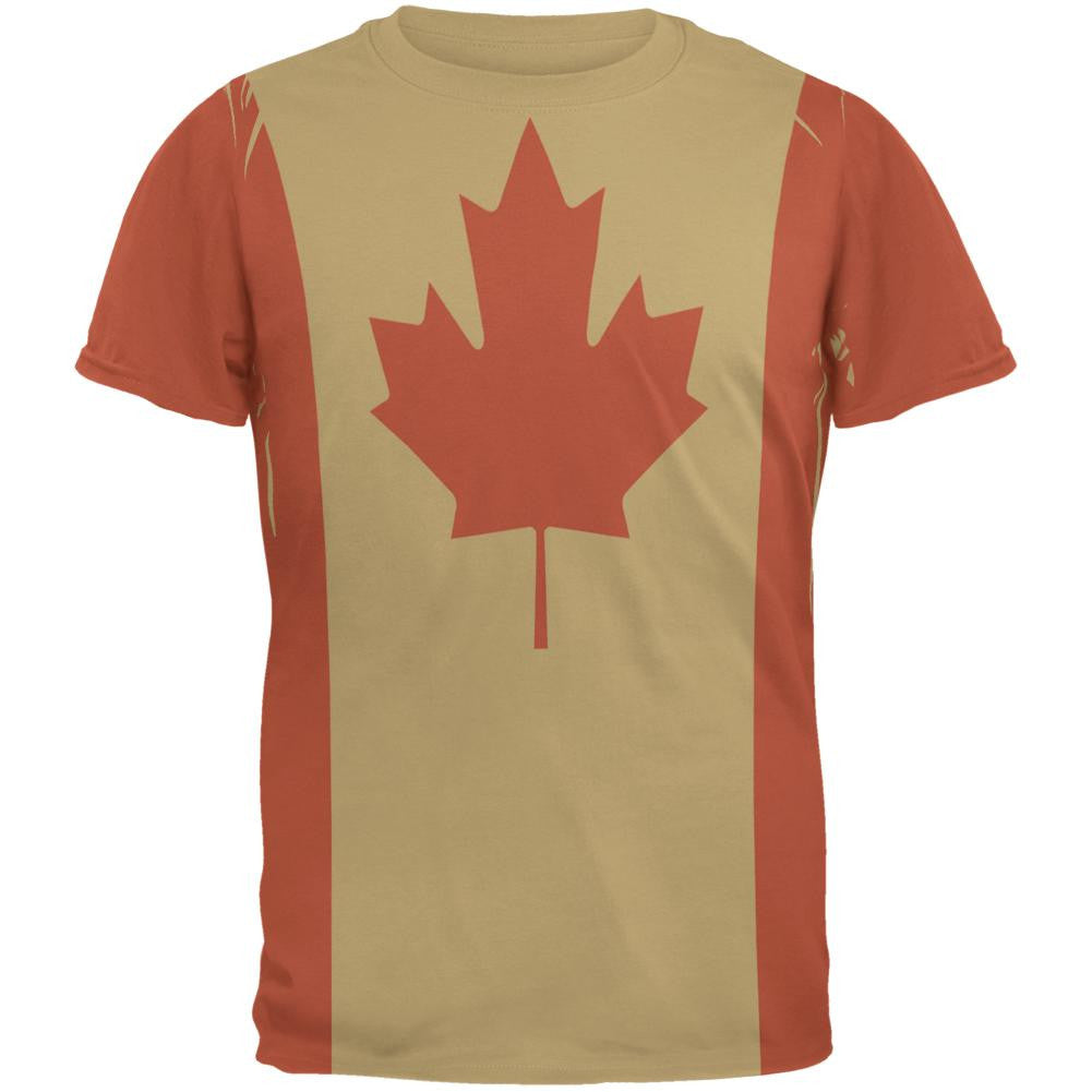 Canadian Canada Flag Mens T Shirt Men's T-Shirts Old Glory 2XL Beige 