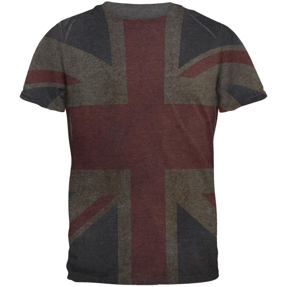 British Flag Union Jack Grunge Mens Soft T Shirt Men's T-Shirts Old Glory 2XL Grey 