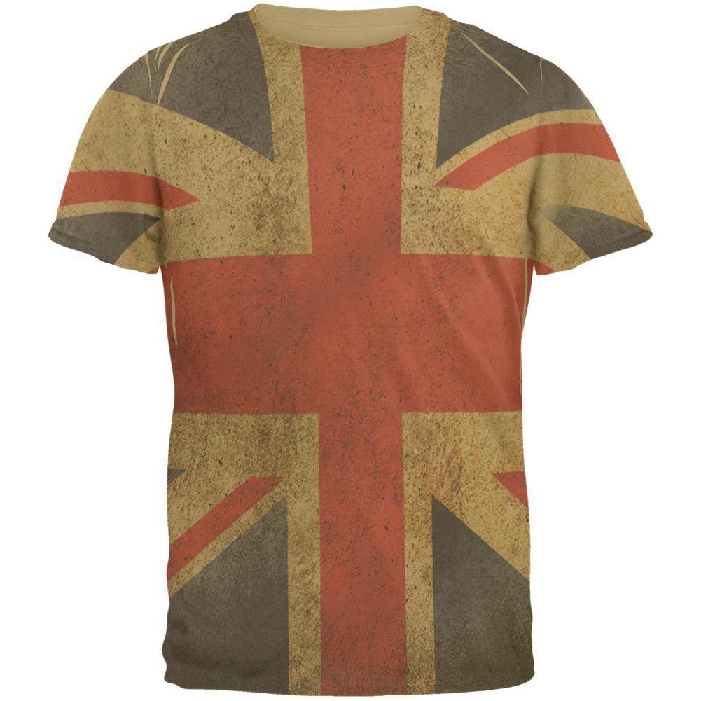 British Flag Union Jack Grunge Mens T Shirt Men's T-Shirts Old Glory 2XL Beige 