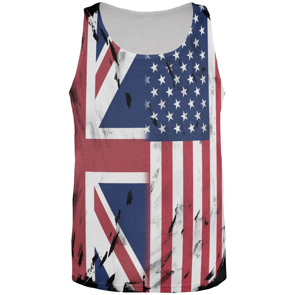 British UK American USA Flag All Over Mens Tank Top Men's Tank Tops Old Glory 3XL Multi 