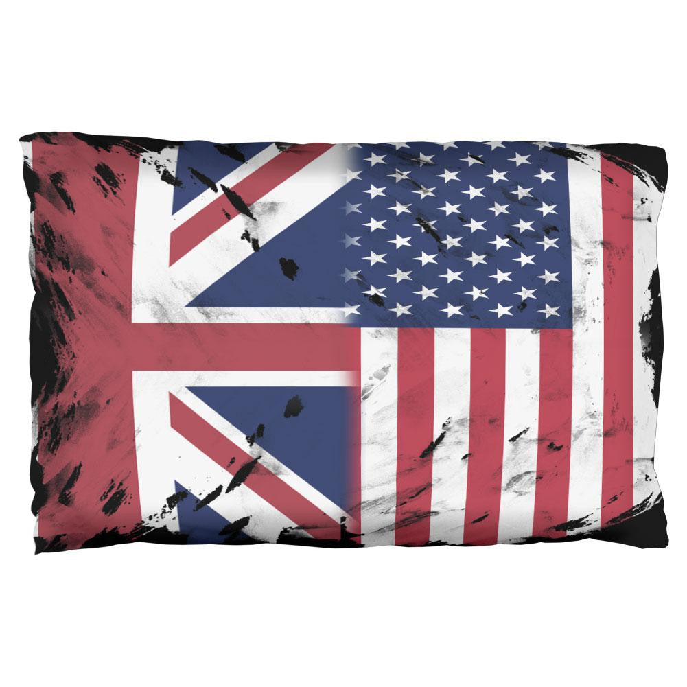 British UK American USA Flag Pillow Case Pillowcases Old Glory OS Multi 