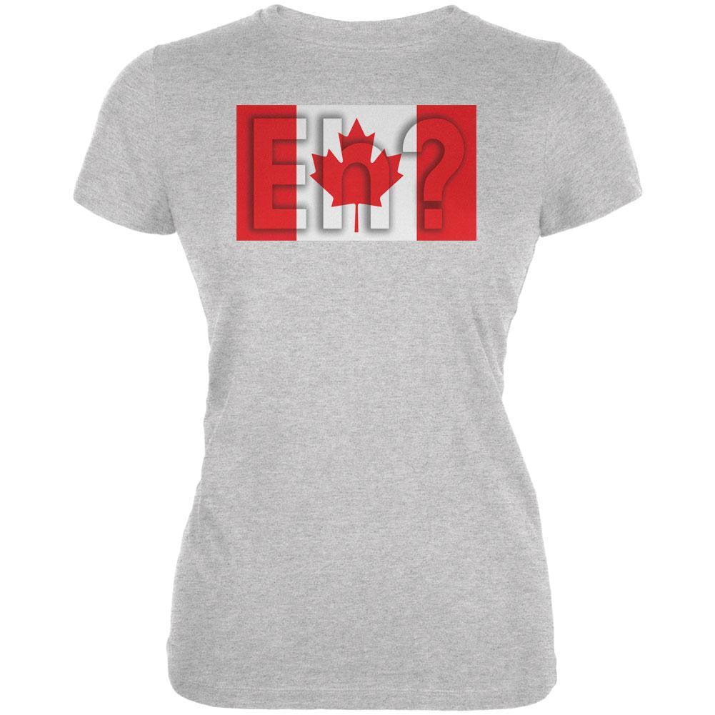 Canada Flag Canadian Eh Juniors Soft T Shirt Juniors T-Shirts Old Glory 2XL Grey 