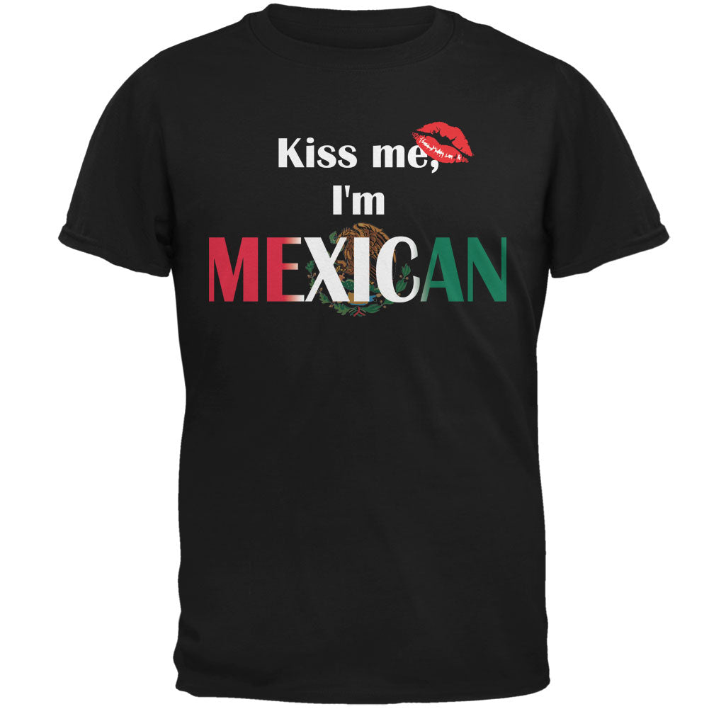 Cinco De Mayo - Kiss Me I'm Mexican Mens T Shirt Men's T-Shirts Old Glory 2XL Black 