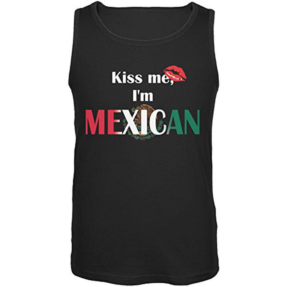 Cinco De Mayo - Kiss Me I'm Mexican Mens Tank Top Men's Tank Tops Old Glory SM Black 