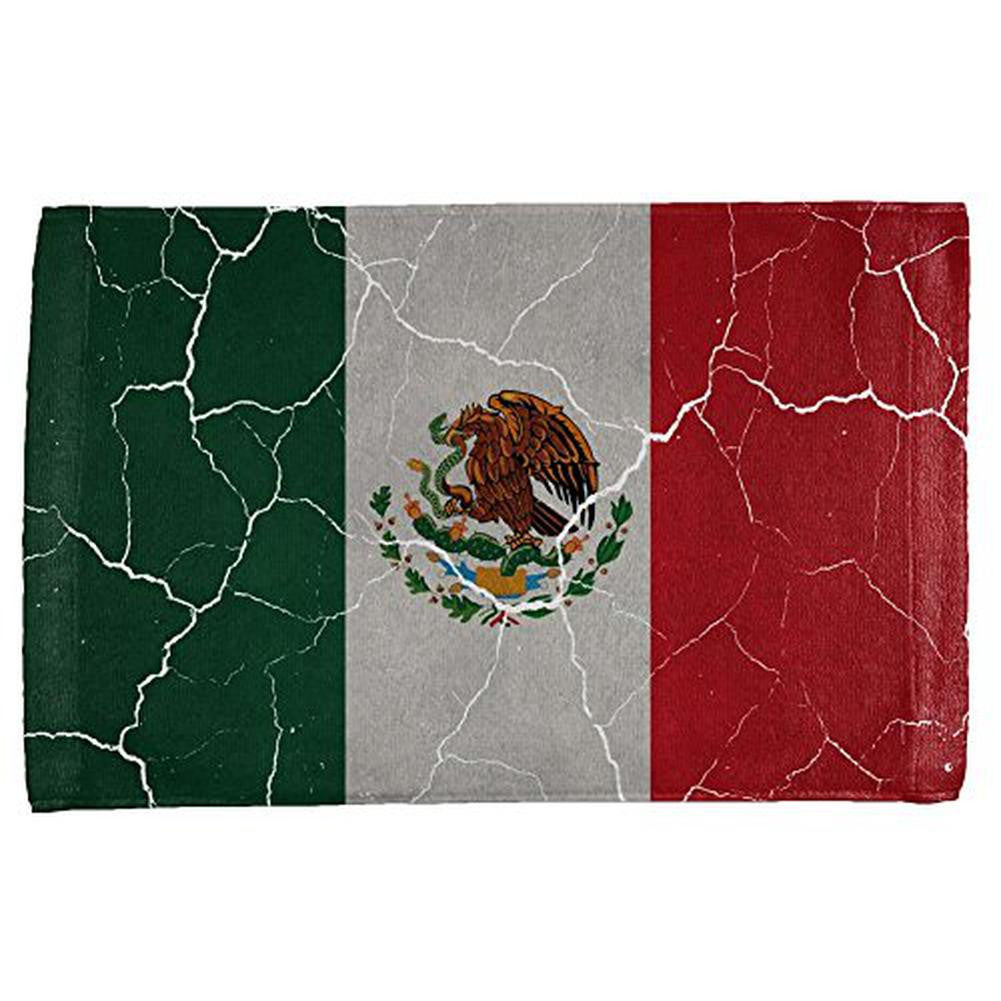 Cinco De Mayo Distressed Mexican Flag All Over Hand Towel Hand Towel Old Glory   