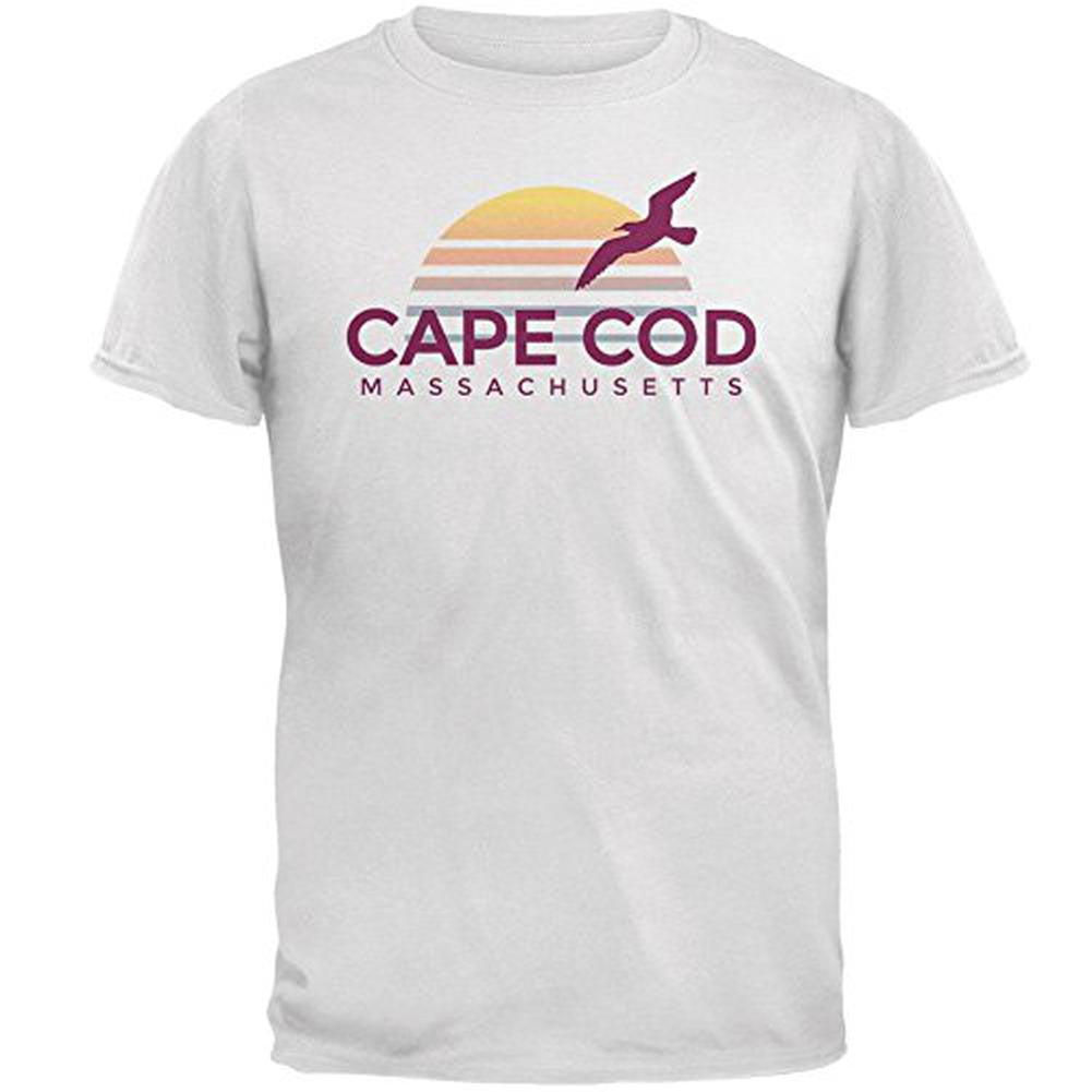 Beach Sun Cape Cod Massachusetts Mens T Shirt Men's T-Shirts Old Glory 2XL White 