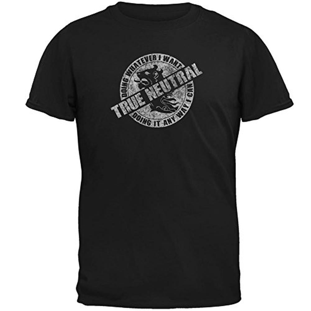 Alignment True Neutral Mens T Shirt Men's T-Shirts Old Glory SM Black 