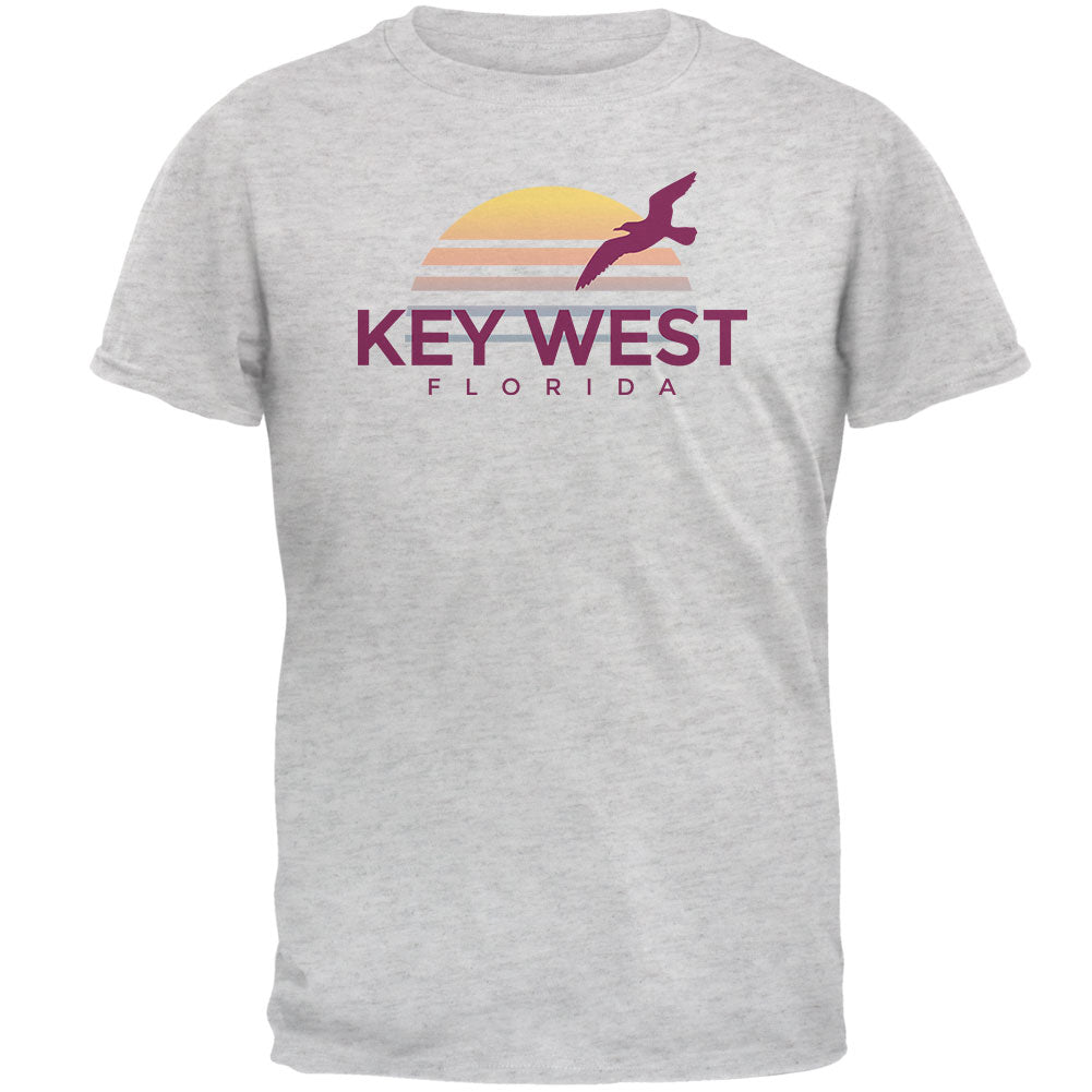 Beach Sun Key West Florida Mens T Shirt Men's T-Shirts Old Glory 2XL Light Heather Grey 