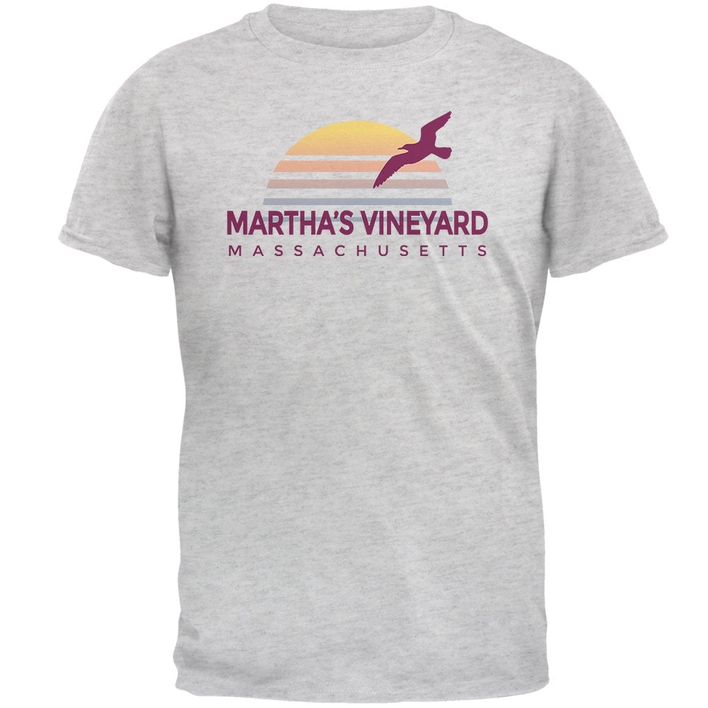 Beach Sun Martha's Vineyard Massachusetts Mens T Shirt Men's T-Shirts Old Glory 2XL Light Heather Grey 