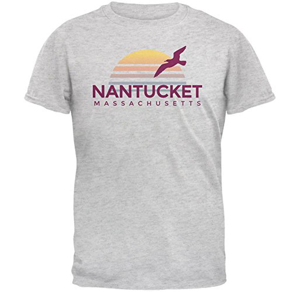 Beach Sun Nantucket Massachusetts Mens T Shirt Men's T-Shirts Old Glory SM Grey 