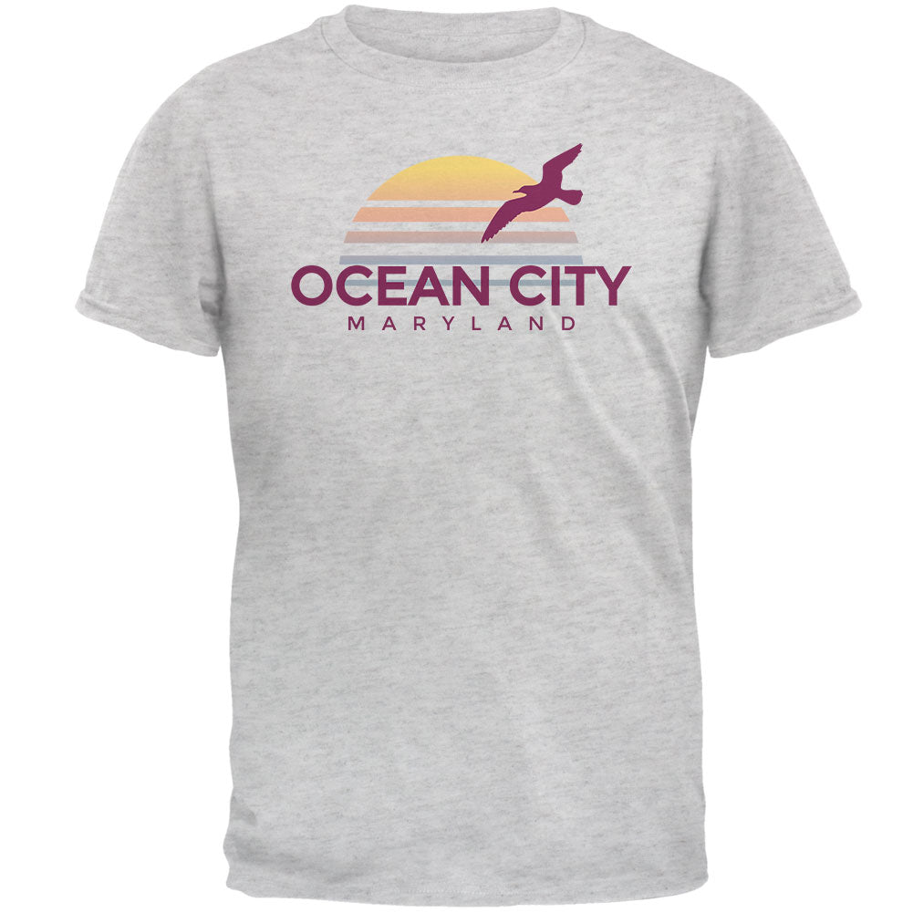 Beach Sun Ocean City Maryland Mens T Shirt Men's T-Shirts Old Glory 2XL Light Heather Grey 