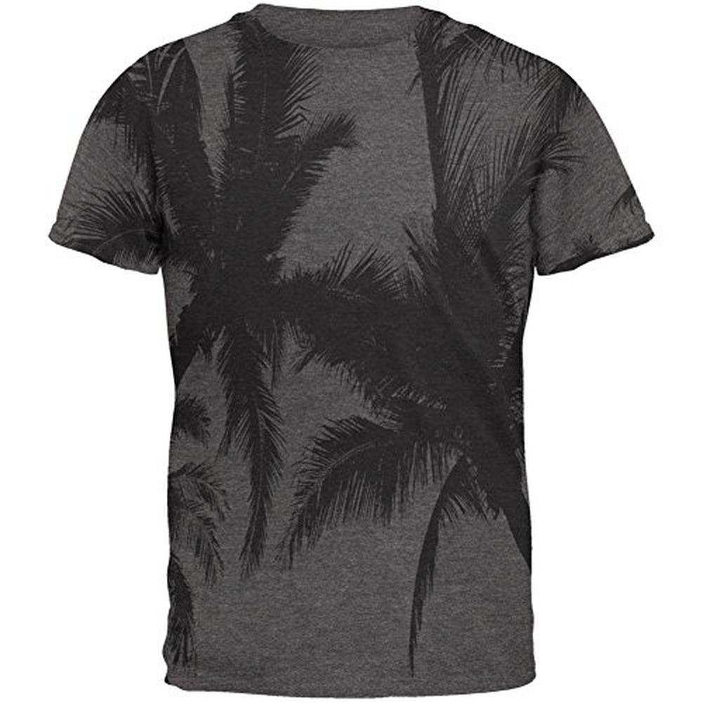 Black And White Palm Tree Silhouette Mens Soft T Shirt Men's T-Shirts Old Glory 2XL Multi 