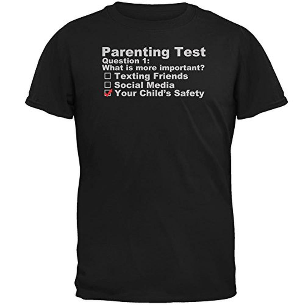 Parenting Test Child Safety Mens T Shirt Men's T-Shirts Old Glory 2XL Black 