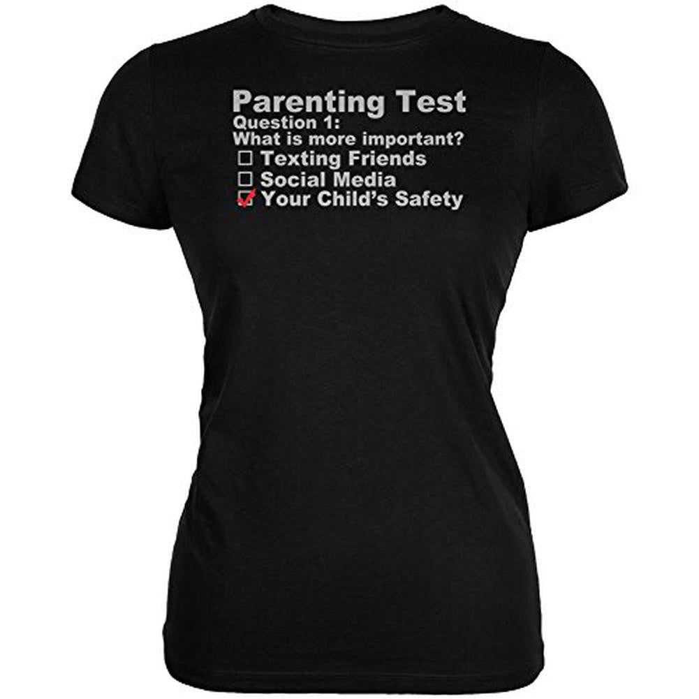 Parenting Test Child Safety Juniors Soft T Shirt Juniors T-Shirts Old Glory 2XL Black 