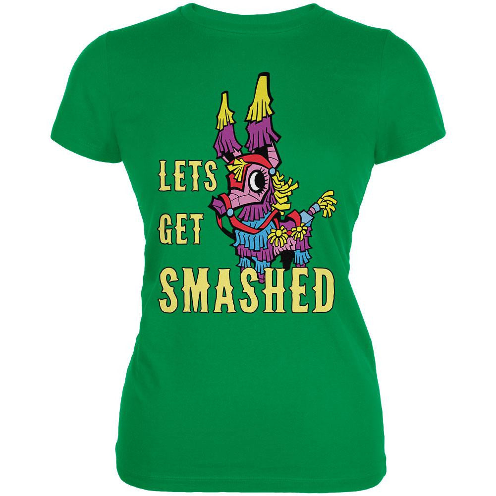 Cinco de Mayo Let's Get Smashed Juniors Soft T Shirt Juniors T-Shirts Old Glory   