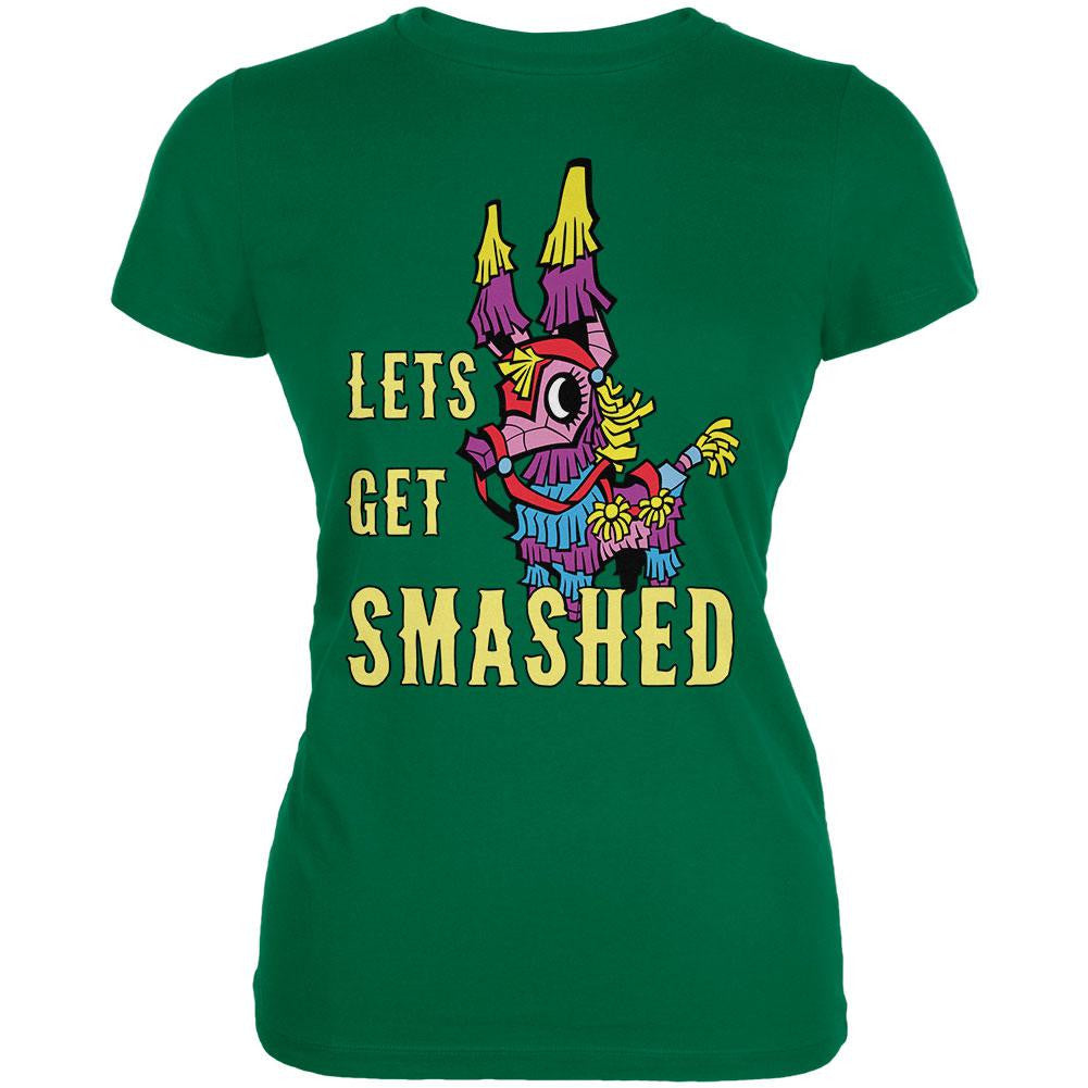 Cinco de Mayo Let's Get Smashed Juniors Soft T Shirt Juniors T-Shirts Old Glory   