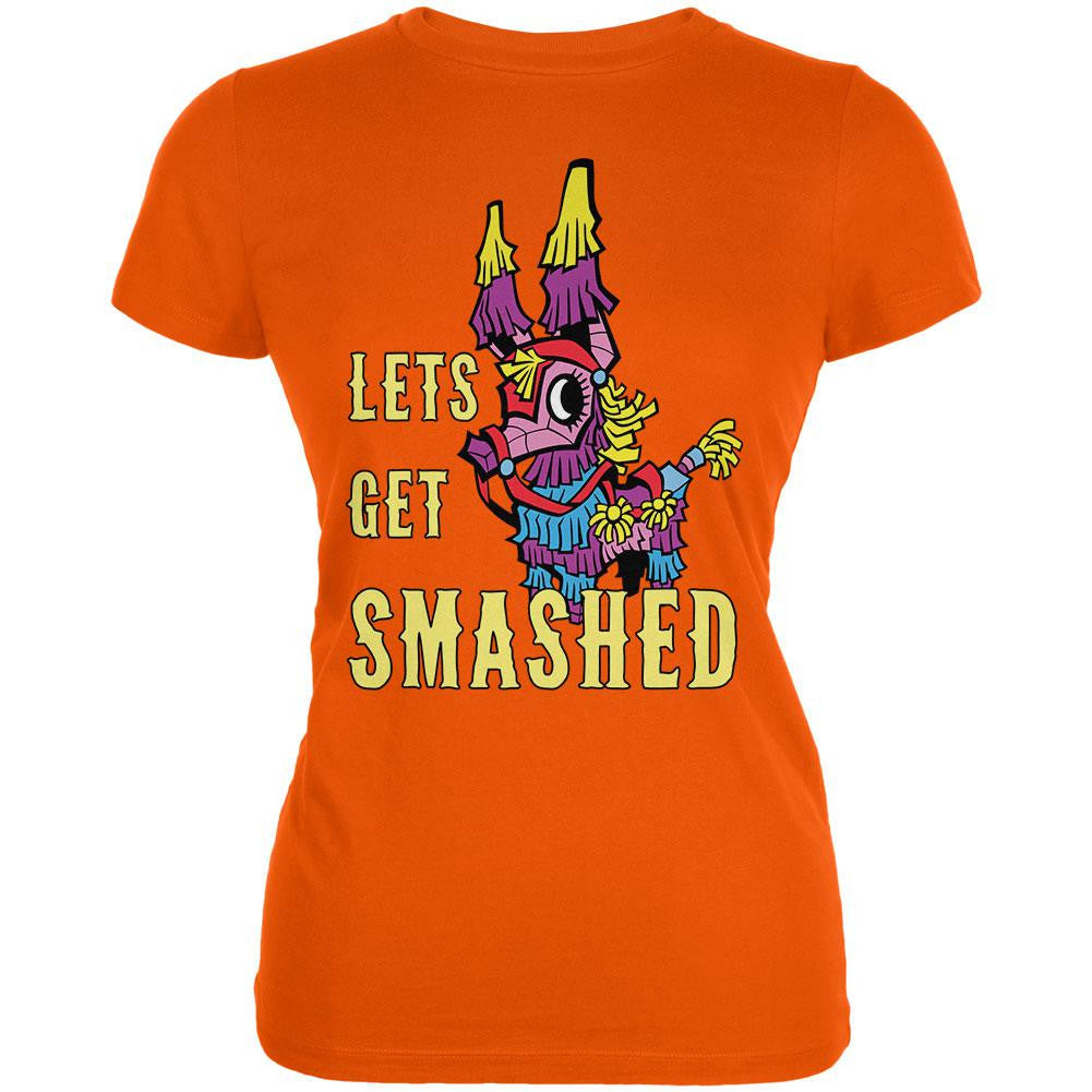 Cinco de Mayo Let's Get Smashed Juniors Soft T Shirt Juniors T-Shirts Old Glory   