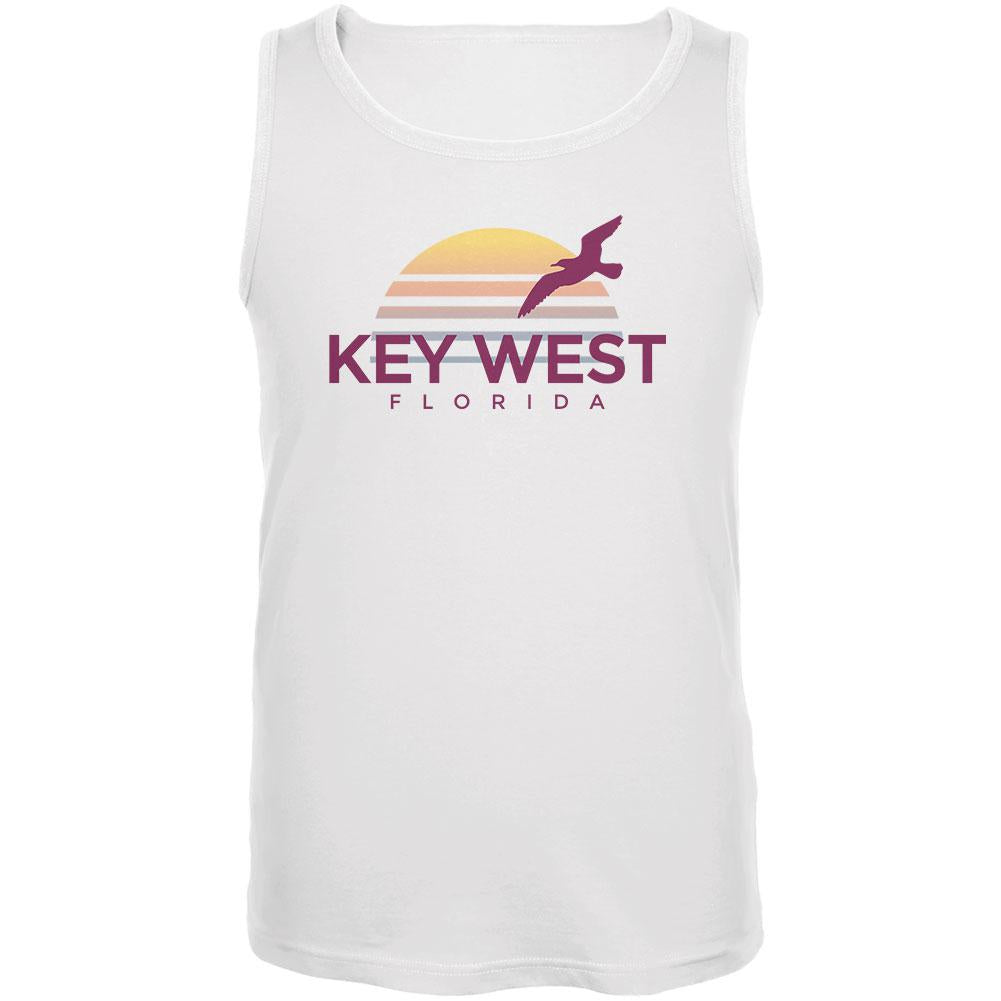 Beach Sun Key West Florida Mens Tank Top Men's Tank Tops Old Glory 2XL White 