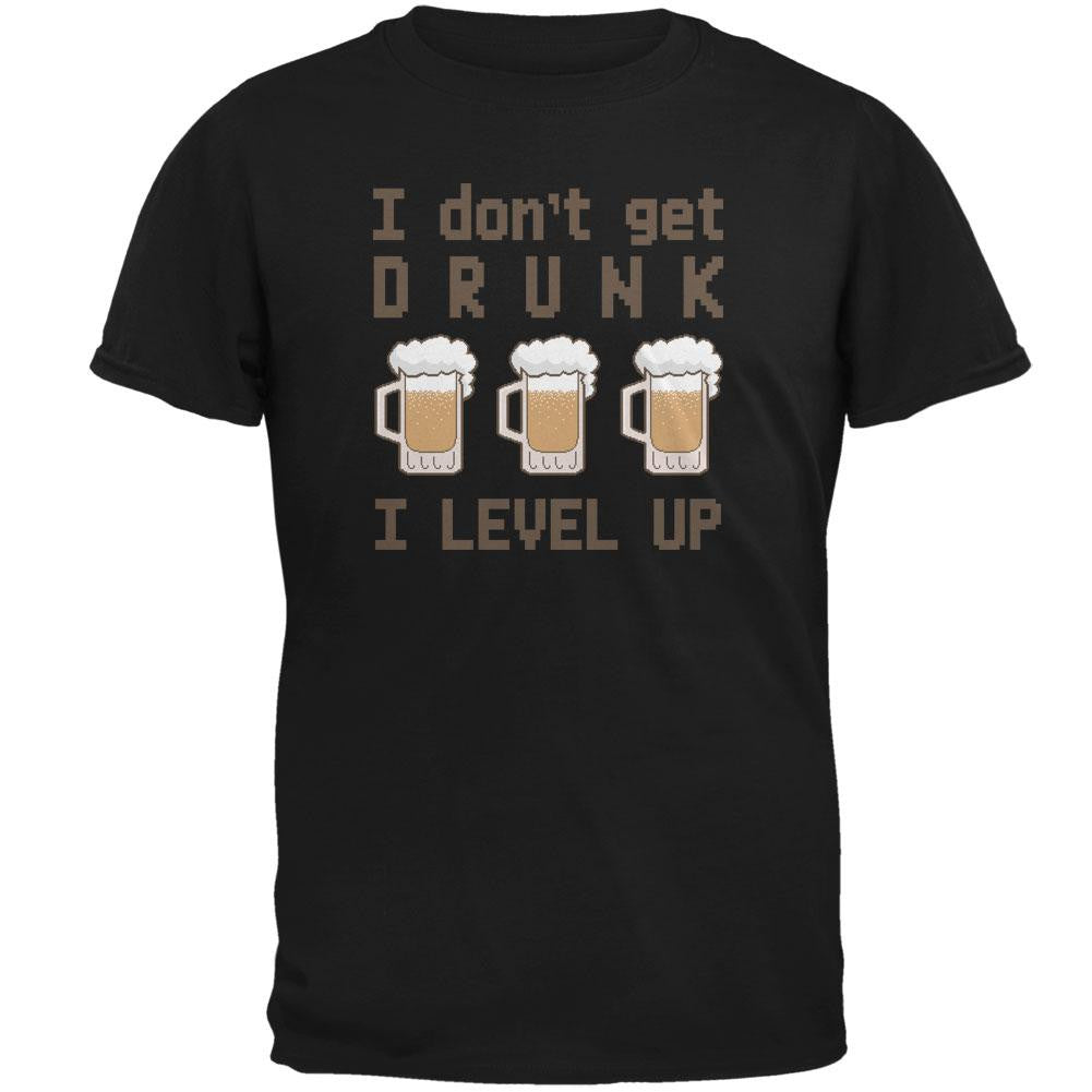 I Don't Get Drunk I Level Up Mens T Shirt Men's T-Shirts Old Glory SM Black 