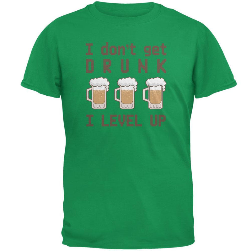 I Don't Get Drunk I Level Up Mens T Shirt Men's T-Shirts Old Glory SM Green 