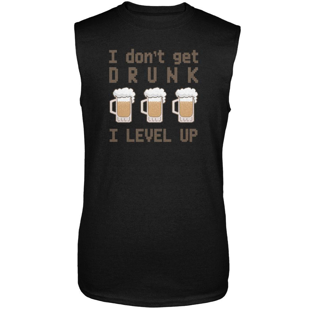 I Don't Get Drunk I Level Up Mens Sleeveless Shirt Men's Sleeveless T-Shirts Old Glory SM Black 