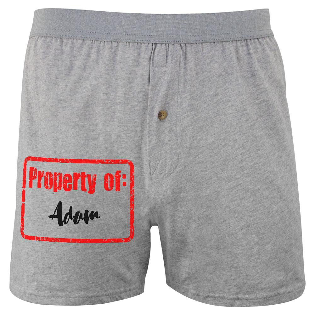 Property of Adam Soft Knit Boxer Men's Boxers & Briefs Old Glory 2XL Grey 