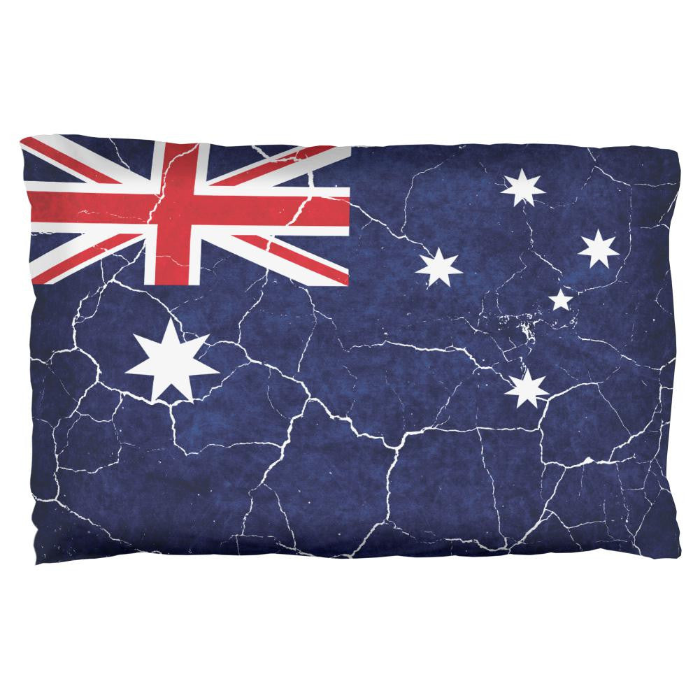 Distressed Australian Flag Pillow Case Pillowcases Old Glory OS Multi 