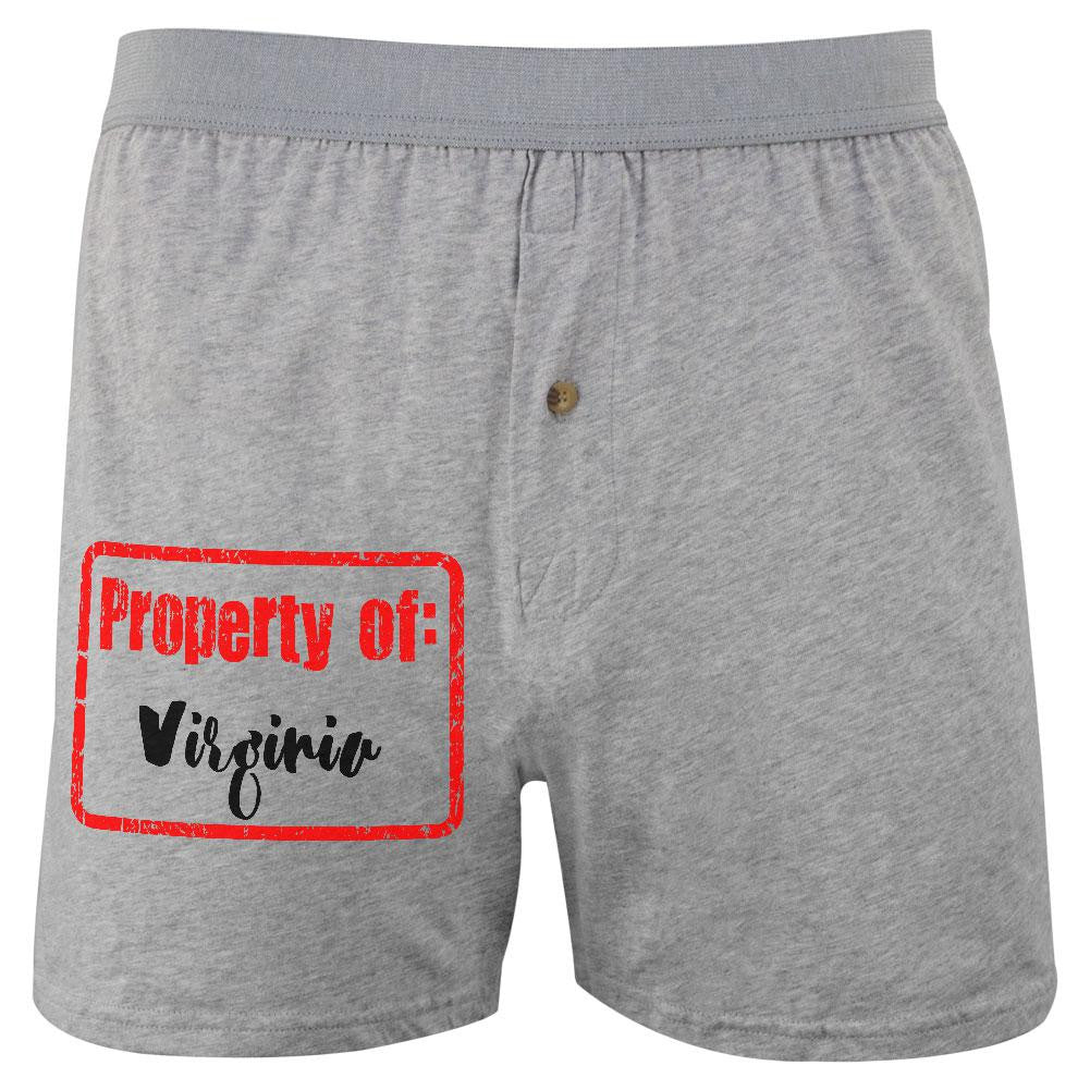 Property of Virginia Soft Knit Boxer Men's Boxers & Briefs Old Glory 2XL Grey 