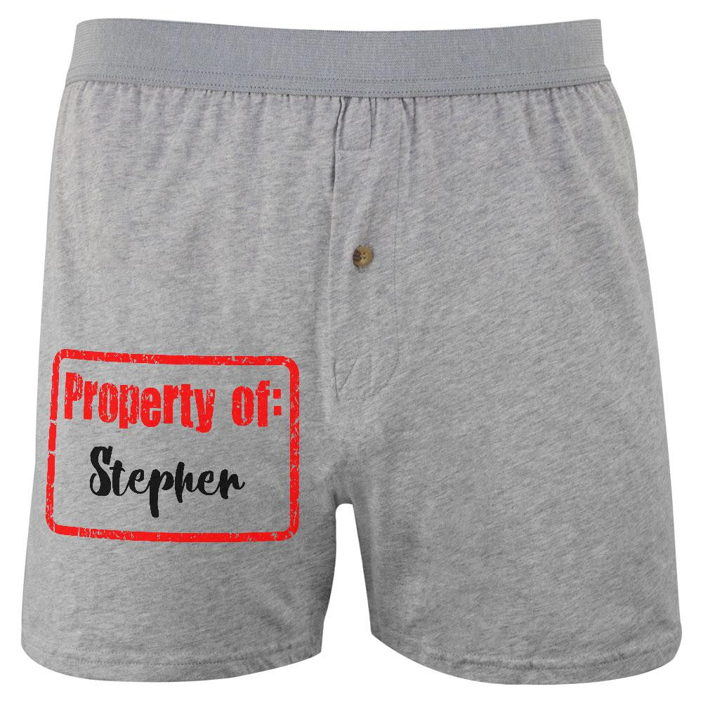 Property of Stephen Soft Knit Boxer Men's Boxers & Briefs Old Glory 2XL Grey 