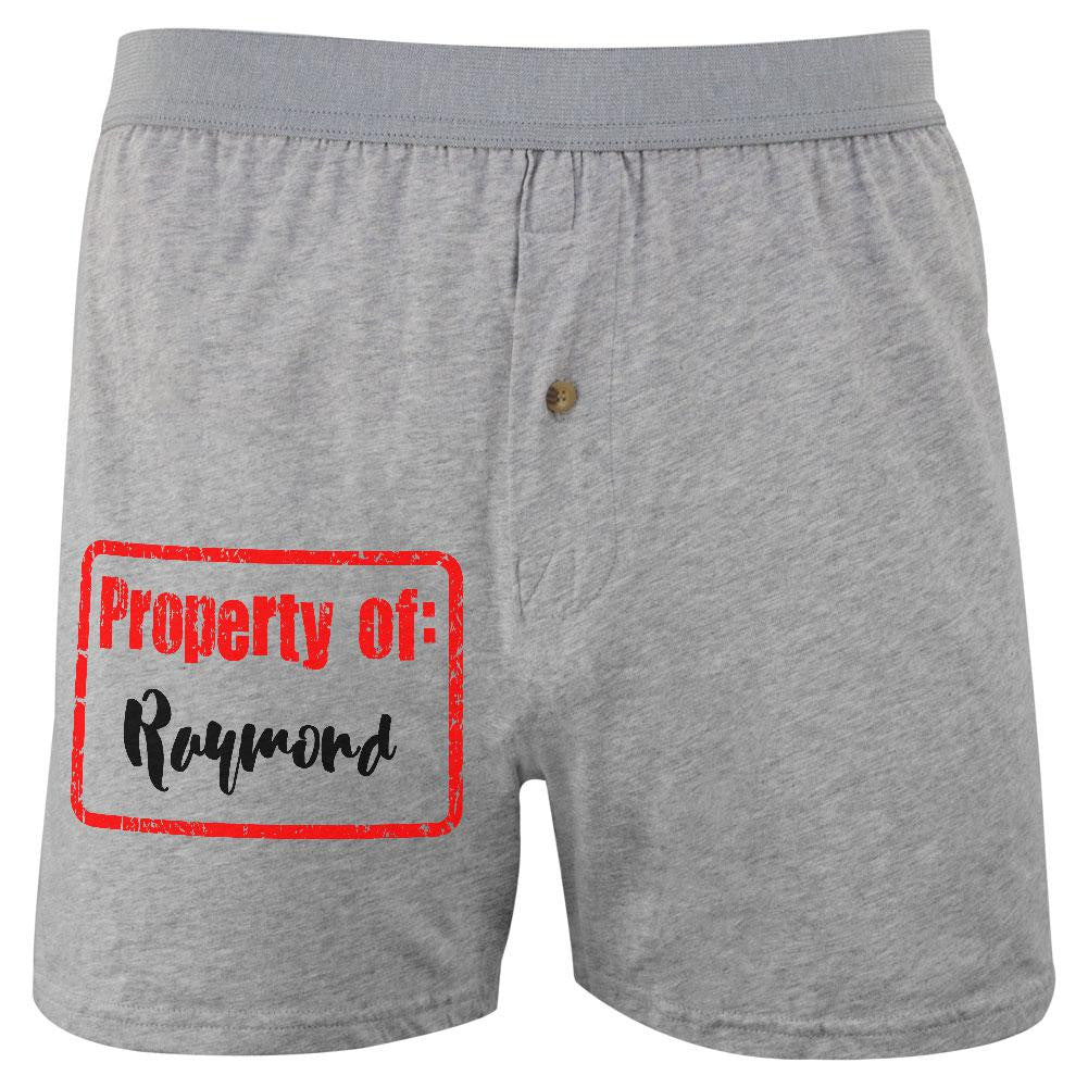 Property of Raymond Soft Knit Boxer Men's Boxers & Briefs Old Glory 2XL Grey 