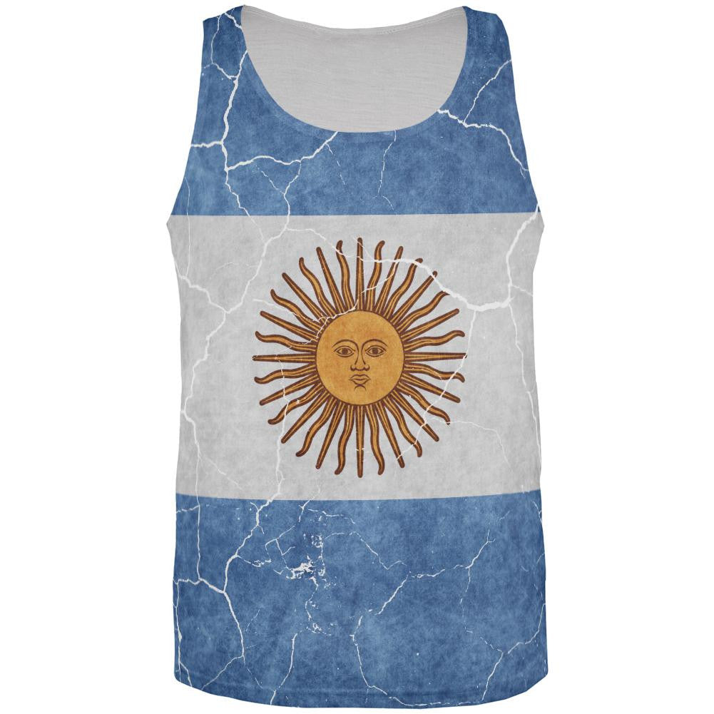 Distressed Argentina Flag All Over Mens Tank Top Men's Tank Tops Old Glory 3XL Multi 