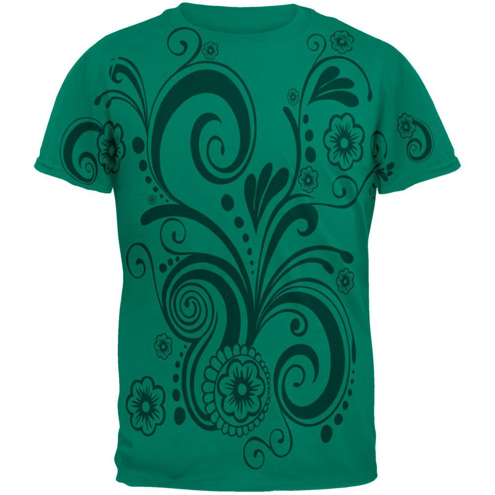 Henna Silhouette Mens T Shirt Men's T-Shirts Old Glory 2XL Green 