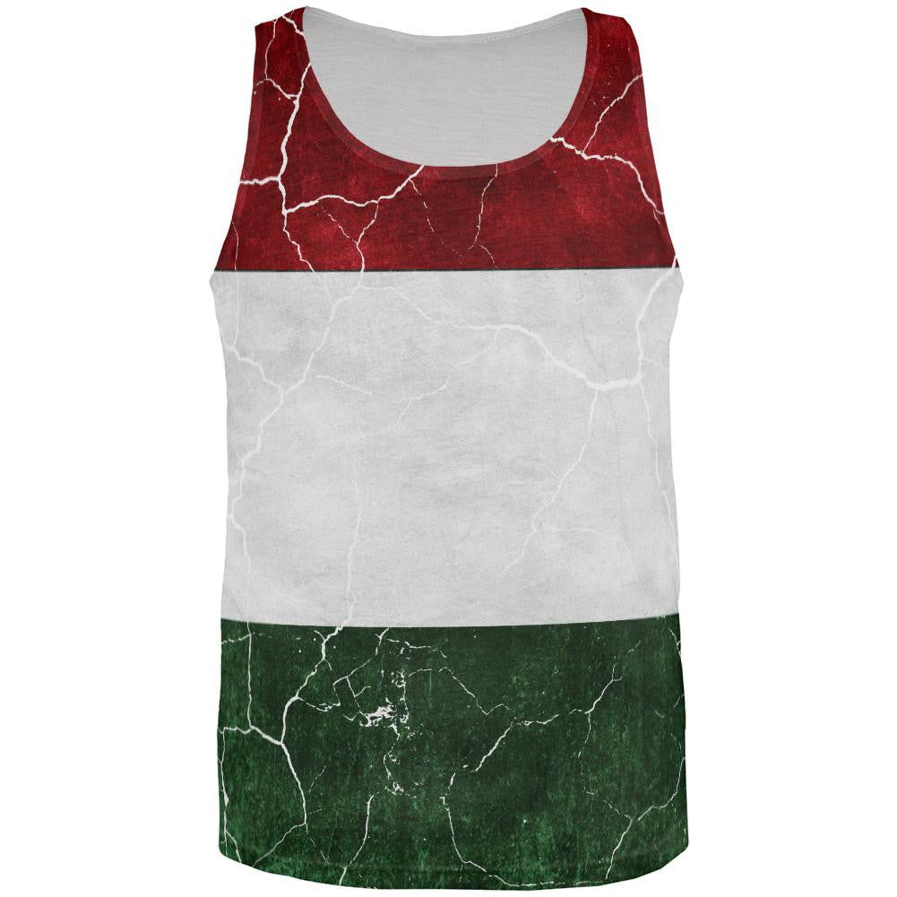Distressed Hungarian Flag All Over Mens Tank Top Men's Tank Tops Old Glory 3XL Multi 