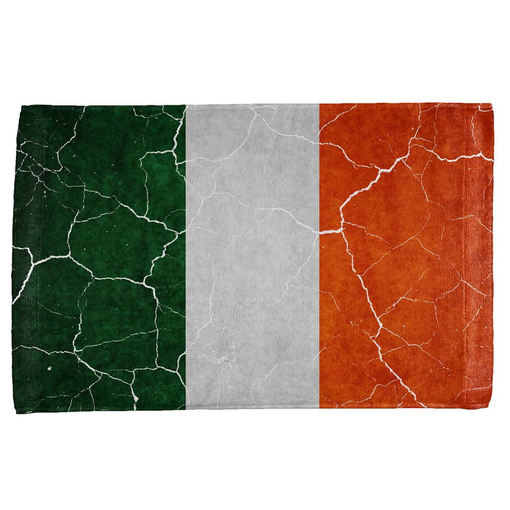 Distressed Irish Flag All Over Hand Towel Hand Towel Old Glory OS Multi 