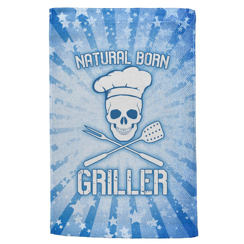 Natural Born Griller Blue All Over Hand Towel Hand Towel Old Glory OS Multi 