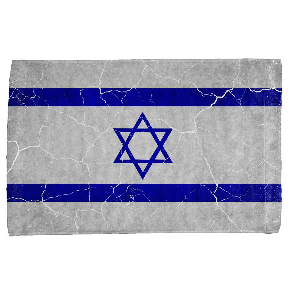 Distressed Israeli Flag All Over Hand Towel Hand Towel Old Glory OS Multi 