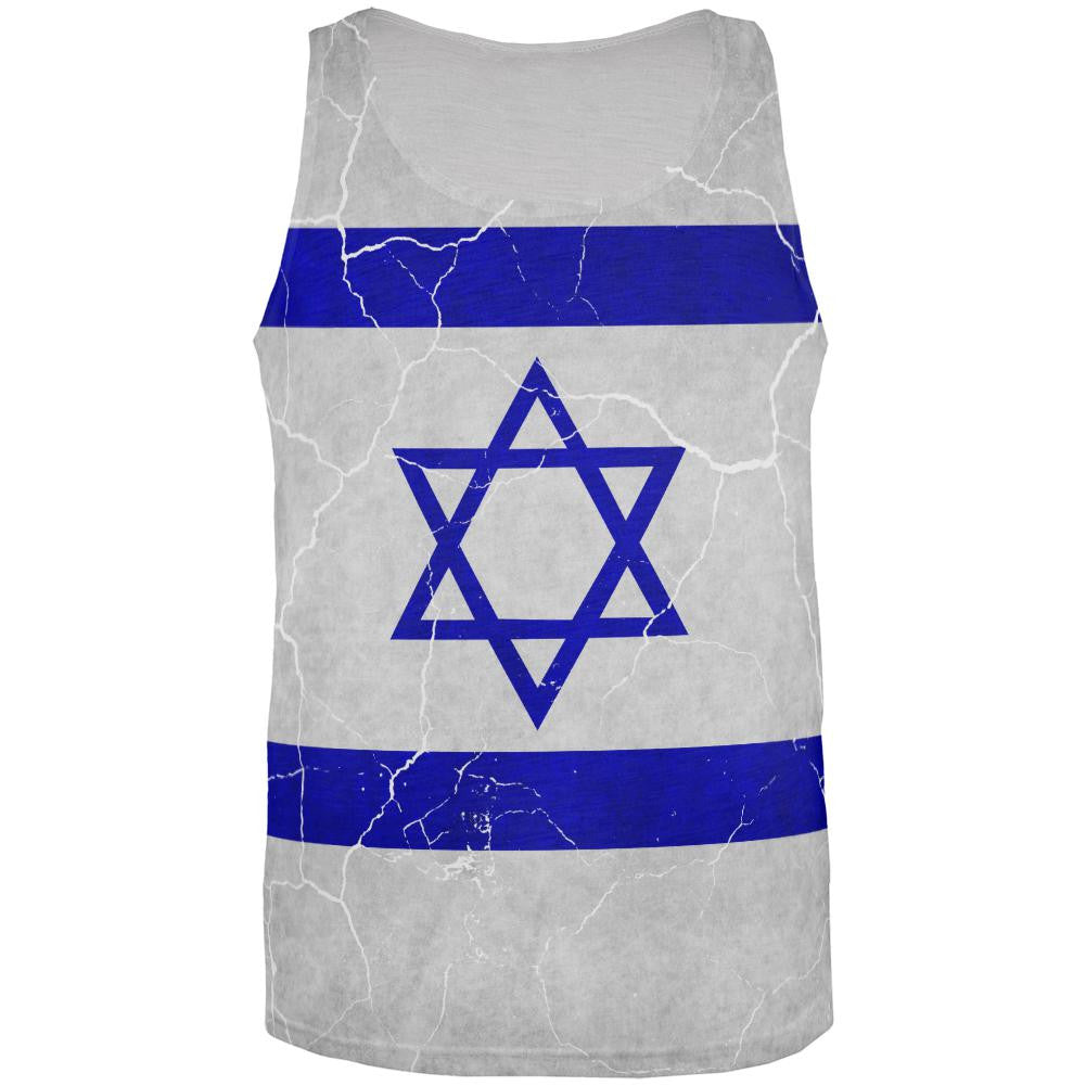 Distressed Israeli Flag All Over Mens Tank Top Men's Tank Tops Old Glory 3XL Multi 