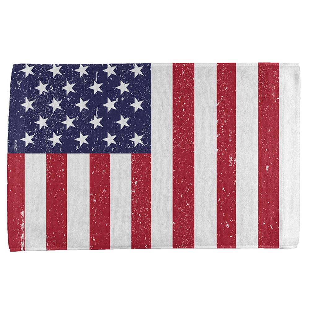 4th of July Distressed American Flag All Over Hand Towel Hand Towel Old Glory OS Multi 