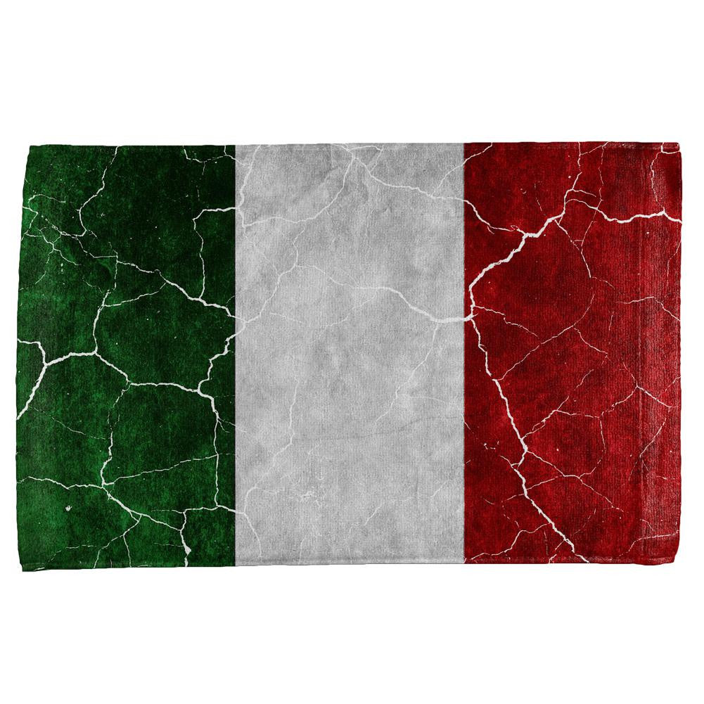 Distressed Italian Flag All Over Hand Towel Hand Towel Old Glory OS Multi 